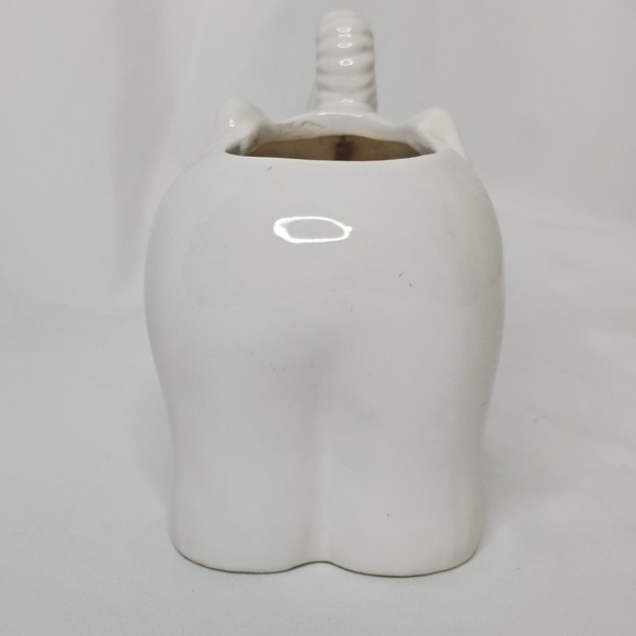 Ceramic Small Elephant Planter White *Trunk Up* 5"x6.5" Good Luck Succulent‎ - Picture 4 of 7